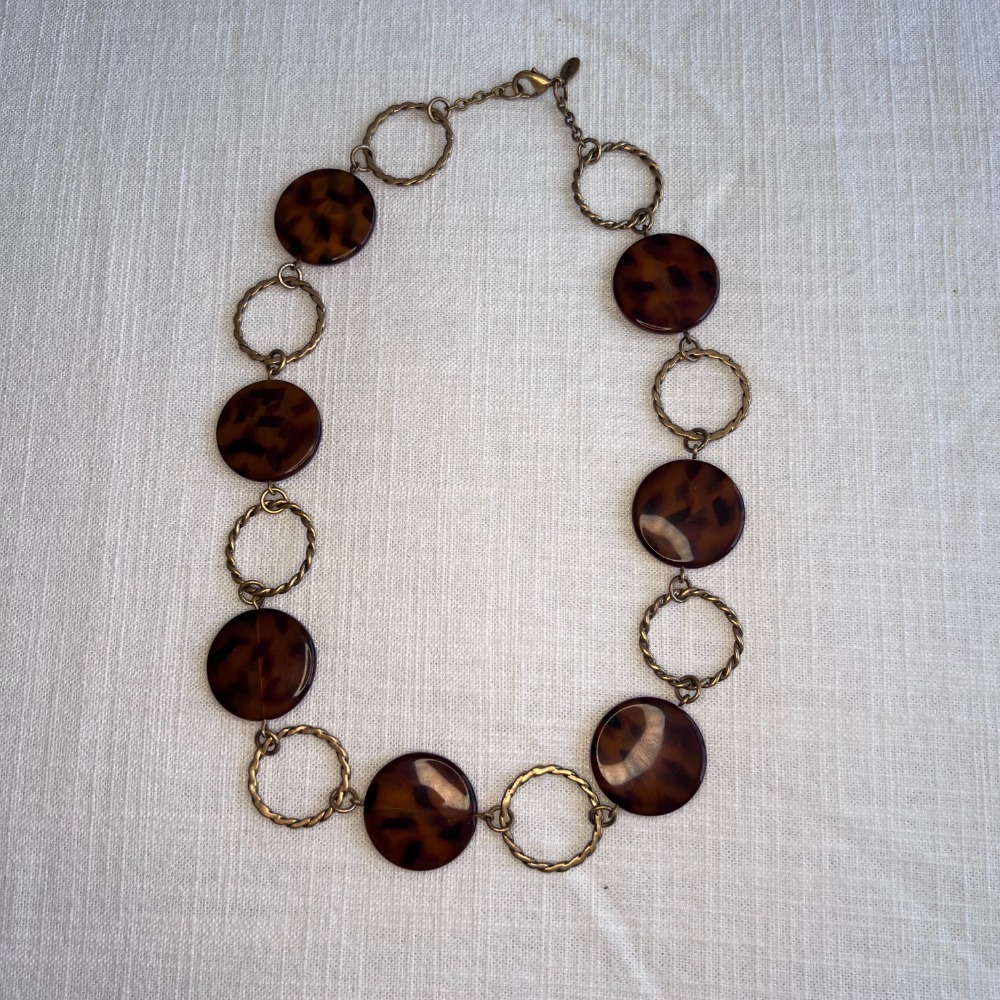 Express Statement‎ Necklace Tortoise Shell Gold Chain Fashion Jewelry